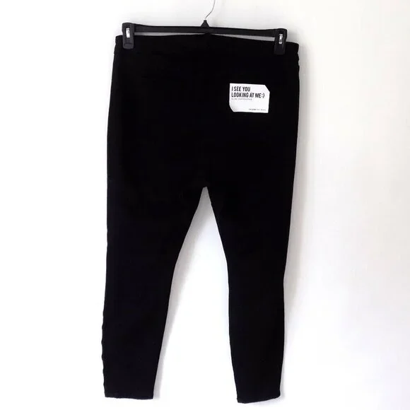 Celebrity Pink Alluvion Mid-Rise Ankle Skinny Jeans Size 14 Black Distressed - Picture 2 of 6